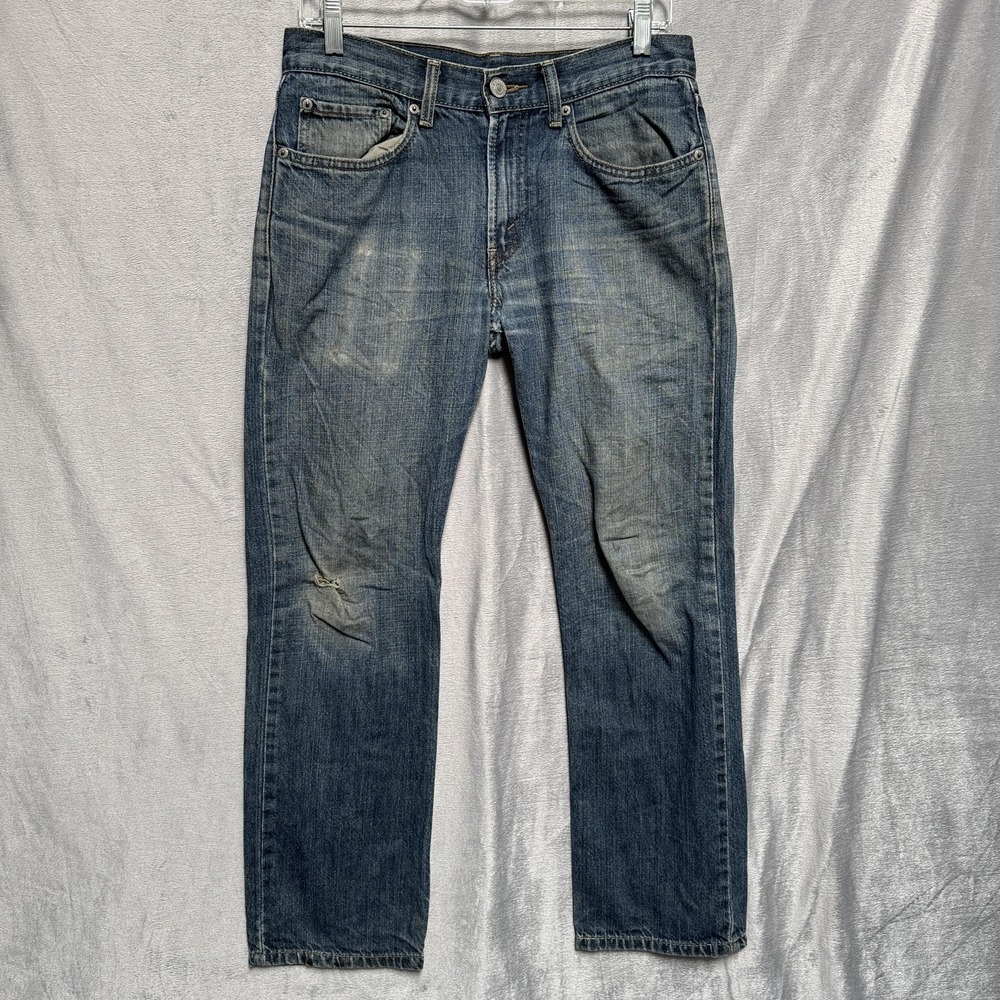 Levis 514 Jeans Boys 16 Regular 28x28 Blue Slim Straight Denim Distressed